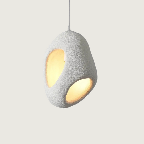 Modern Pendant Light  Textured White Dual Opening Design - Product showcase