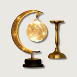 Crescent Moon Table Lamp  Glass Globe LED Display - Product showcase