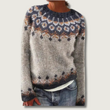 Nordic Fair Isle Sweater  Traditional Floral Pattern - Product showcase