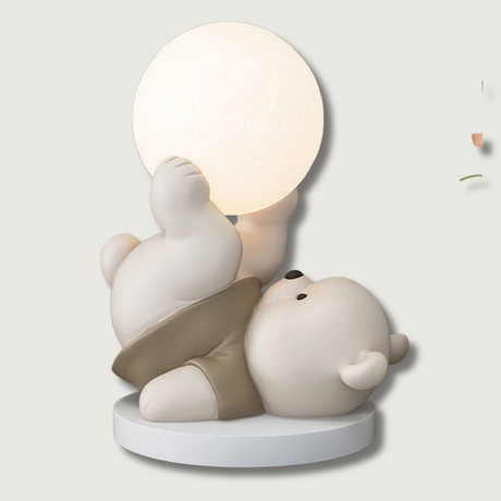 Kids Room Table Lamp  Teddy Bear Moon Light Design - Product showcase