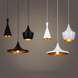 Modern Pendant Light  White Aluminum Cone Design - Detailed view