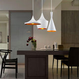 Modern Pendant Light  White Aluminum Cone Design - Product example