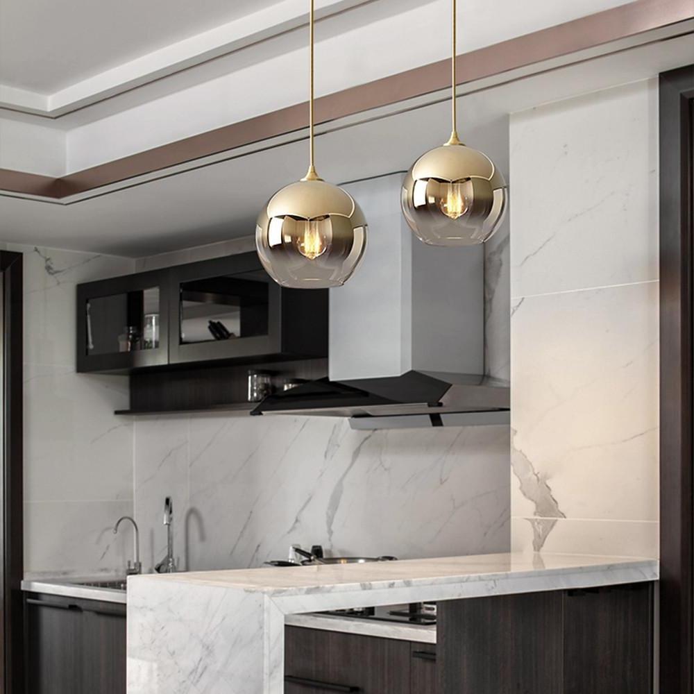 Modern Glass Pendant Light  Smokey Globe Design - Product detail 4