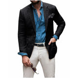 Linen Summer Blazer  Classic Ivory Two-Button Design - Detailed view
