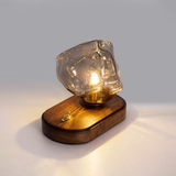 Modern Glass Table Lamp  Ice Crystal Design with Wood Base - Product detail 17
