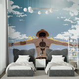 Anime style mural creating impact in contemporary bedroom design