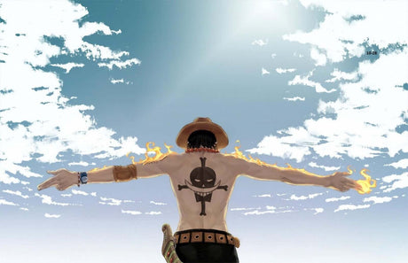 Design file showing detailed anime sky pattern with iconic tattoo artwork