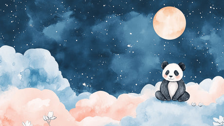 Design file showing dreamy night sky pattern with pink clouds and golden stars
