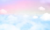 Pink and blue cloud wallpaper design file showing seamless gradient pattern with floating clouds