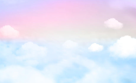 Pink and blue cloud wallpaper design file showing seamless gradient pattern with floating clouds