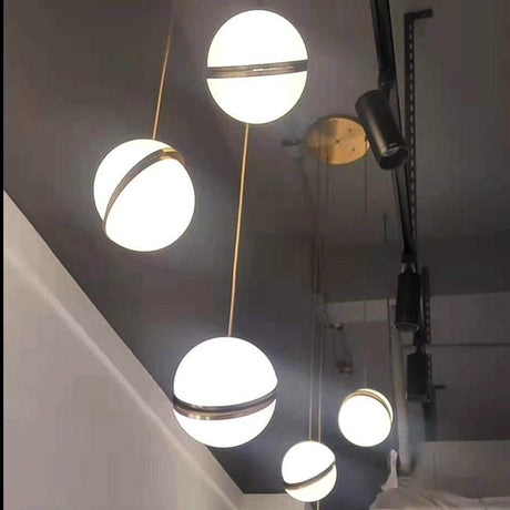 Modern Pendant Light  Spherical White Globe Design - Product detail 5