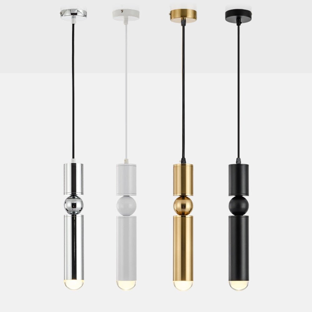 Modern Pendant Light  Minimalist Metal Cylinder Design - Product example