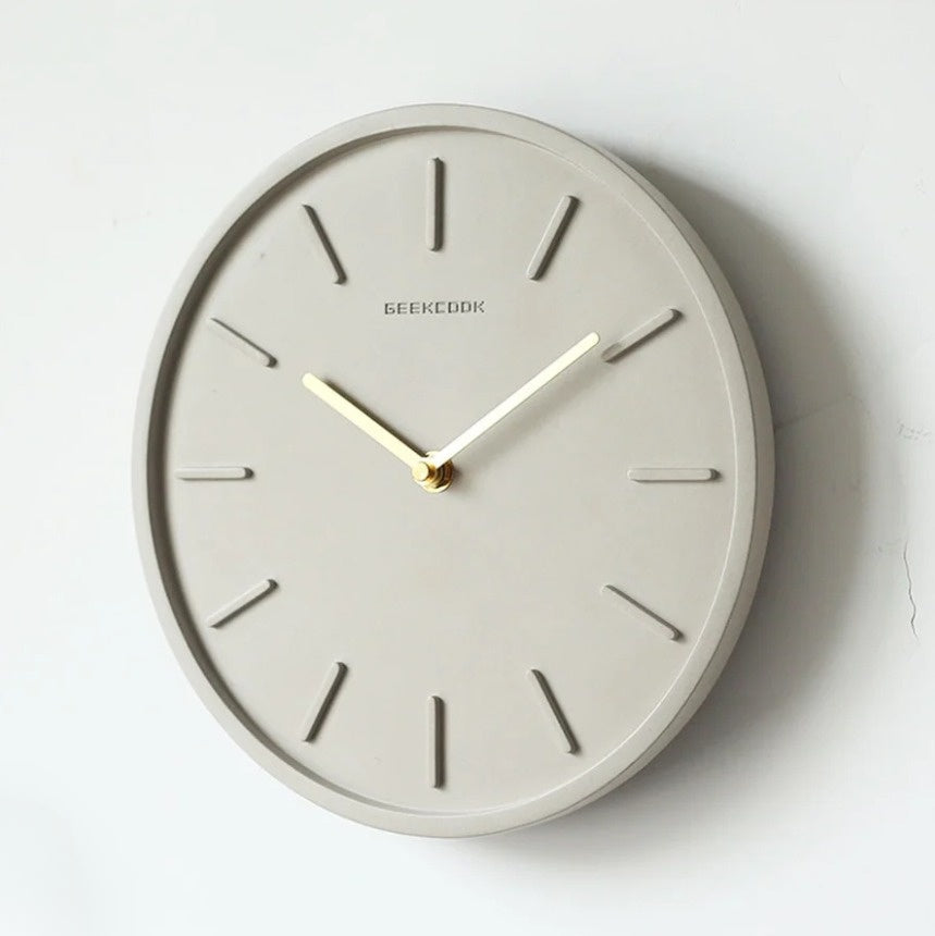 Minimalist Wall Clock  Sculptural Grey Design - Product detail 4