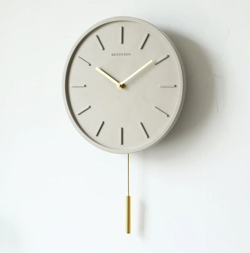 Minimalist Wall Clock  Sculptural Grey Design - Product detail 5