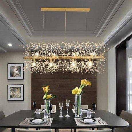 Crystal Snowflake Chandelier  Gold Linear Suspension Light - Product detail 5