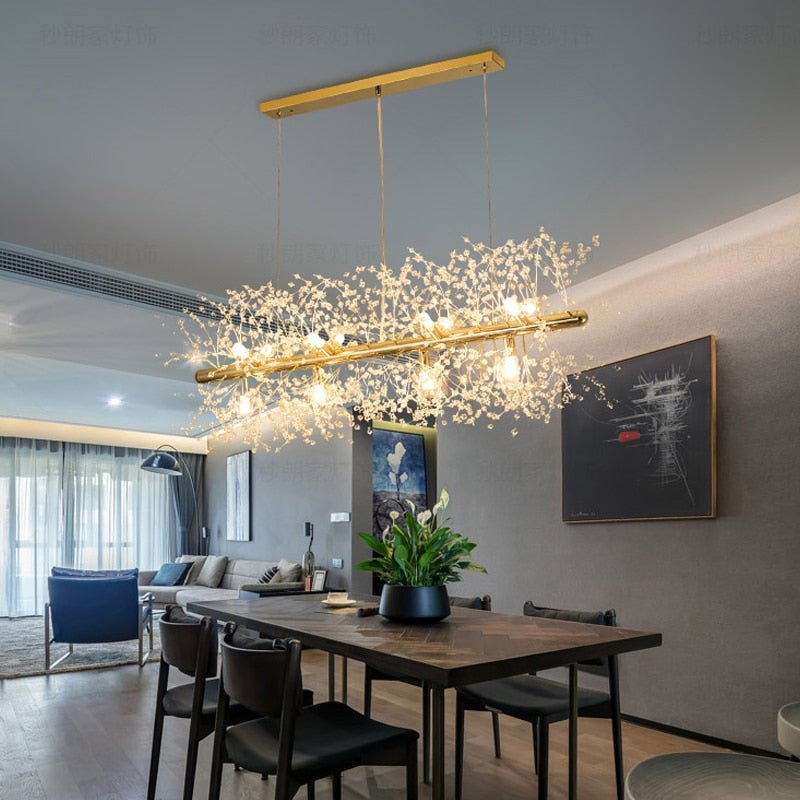 Crystal Snowflake Chandelier  Gold Linear Suspension Light - Product detail 8