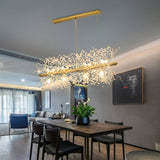 Crystal Snowflake Chandelier  Gold Linear Suspension Light - Product detail 8