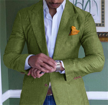 Cotton Linen Blazer  Navy Summer Professional Jacket - Product detail 7