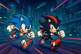 Sonic The Hedgehog Mural Wallpaper  Future City Speed Battle - Wallpaper application example