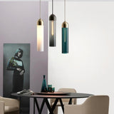 Modern Glass Pendant Light  Cylindrical Tube Design - Detailed view