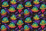 Space aliens wallpaper design file showing detailed UFO pattern and galaxy background