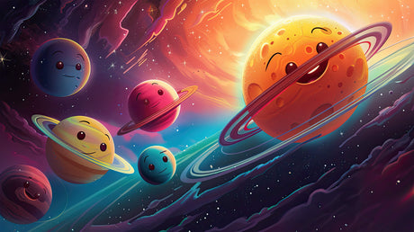 Space exploration wallpaper design file showing detailed astronaut and floating spheres pattern