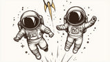 Space Astronaut Line Art Wallpaper design file showing detailed monochromatic pattern