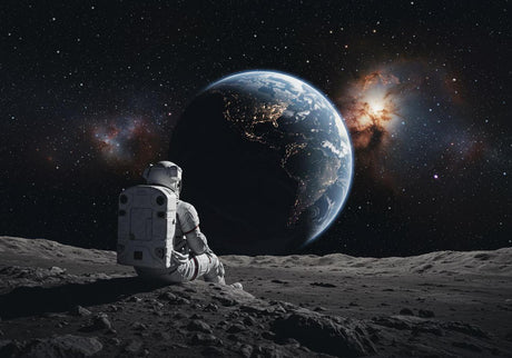 Space exploration wallpaper design file showing detailed astronaut and Earth view pattern