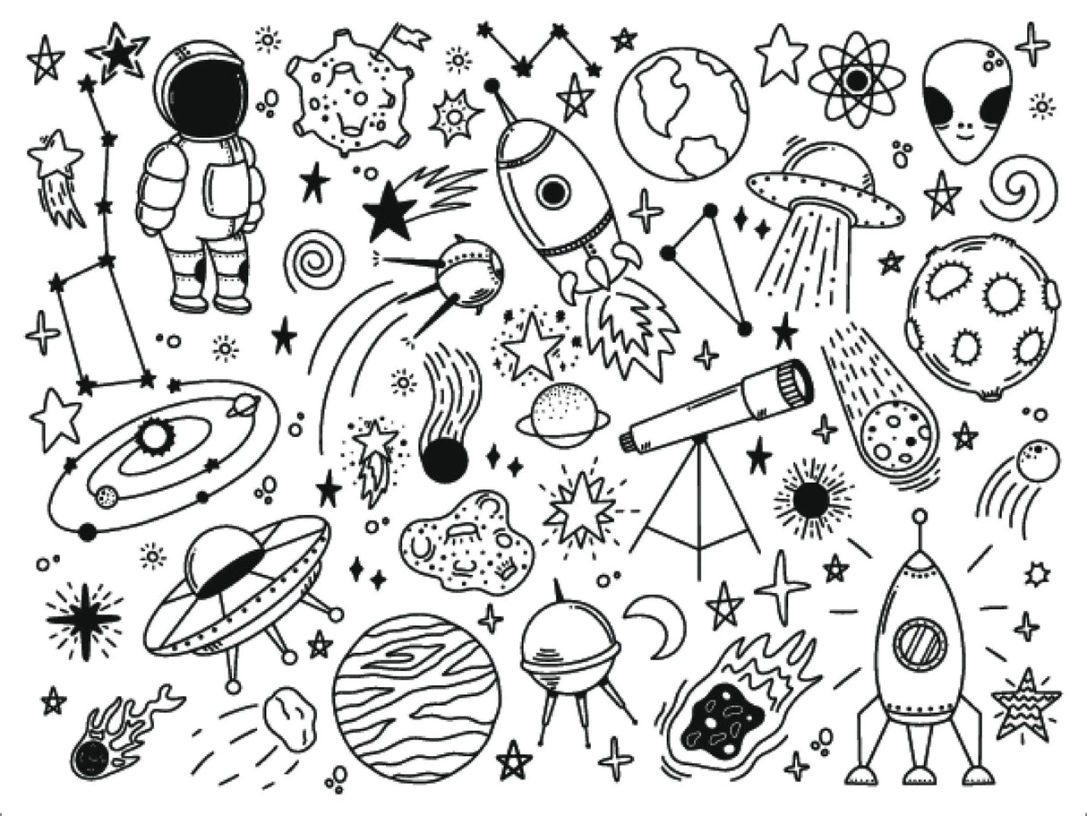 Space wallpaper design file showing black and white astronomy pattern