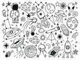 Space wallpaper design file showing black and white astronomy pattern
