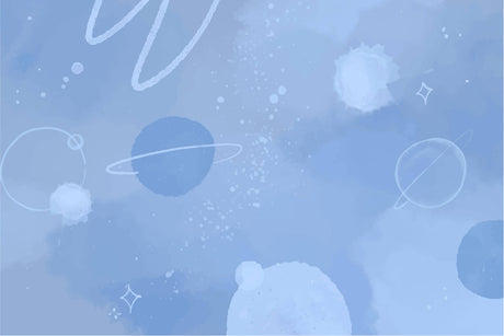 Design file showing intricate details of blue galaxy wallpaper pattern with planets and stars
