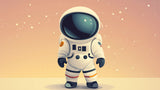 Cartoon astronaut space wallpaper design file with detailed starry background pattern