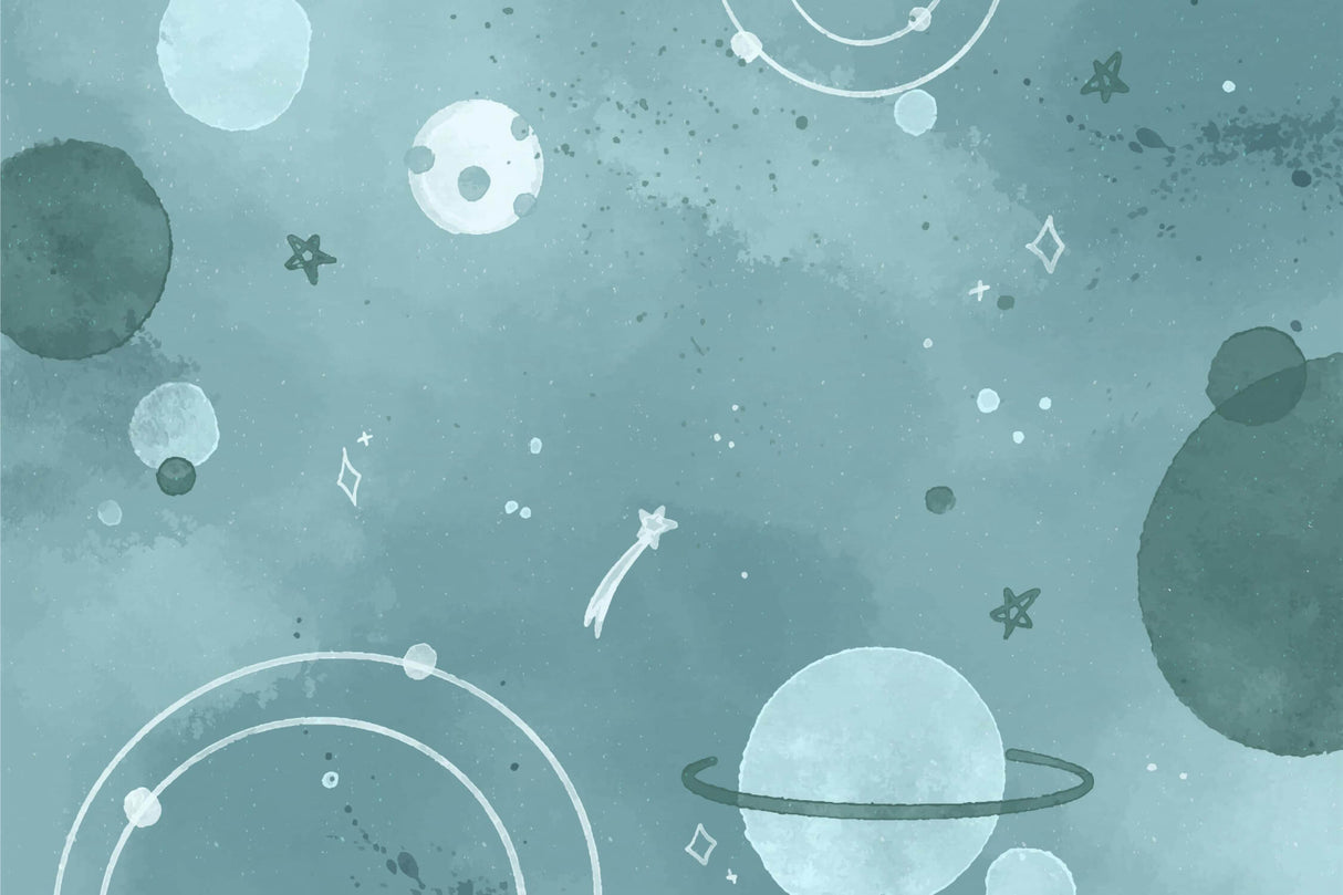 Space mural wallpaper design file showing detailed celestial pattern with stars and moons