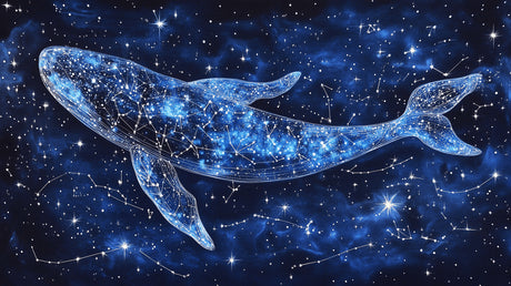 Space whale constellation design file showing intricate star patterns and ethereal whale silhouette
