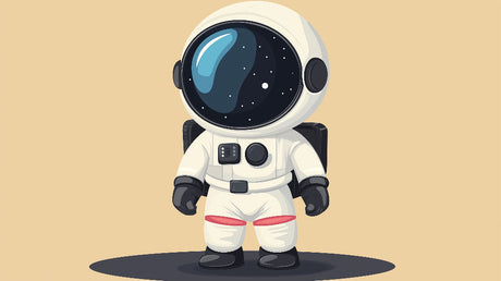 Cute astronaut cartoon design file showing detailed space explorer pattern