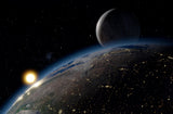 Earth and Moon space wallpaper design file showing detailed cosmic pattern