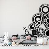 Modern study space enhanced with luminescent space-themed wall mural