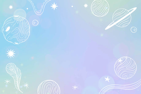 Design file showing full pattern of pastel galaxy wallpaper with stars and planets