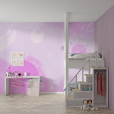 Galaxy wall mural featuring planets in a teenage girl's study room