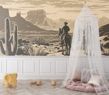 Pink galaxy mural wallpaper brightening a child's bedroom with fairy lights