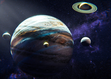 Space wallpaper design file showing detailed Jupiter planet pattern and star details