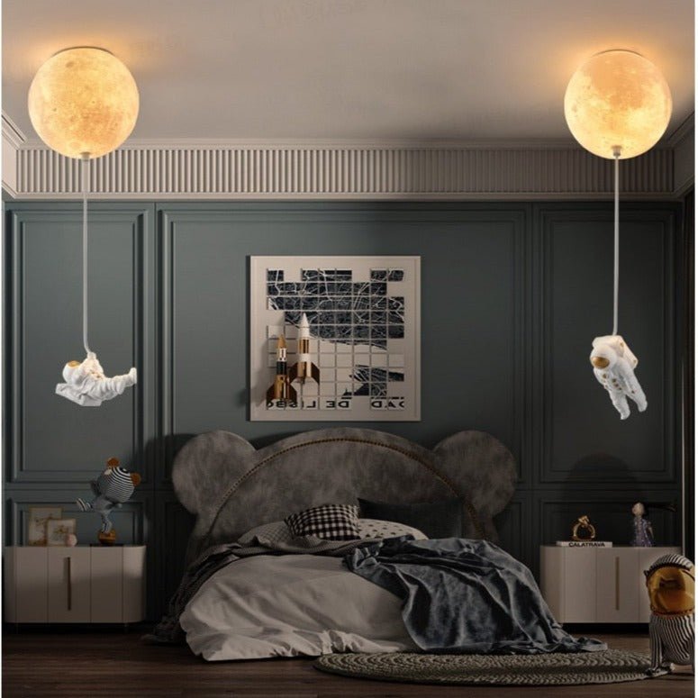 Astronaut Moon Pendant Light  Space Theme Ceiling Lamp - Product detail 6