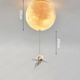 Astronaut Moon Pendant Light  Space Theme Ceiling Lamp - Product detail 12