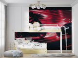 Racing wallpaper mural showcased in modern teen bedroom with gaming setup
