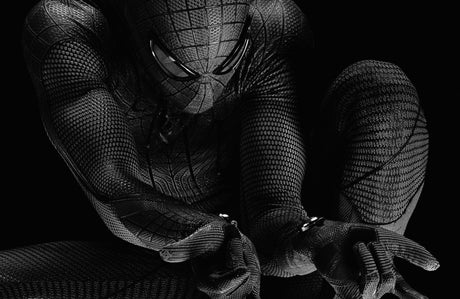 Black Spiderman wallpaper design file showing detailed texture and pattern