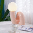Modern Table Lamp  Curved Pink Resin with Glass Globe - Product detail 12