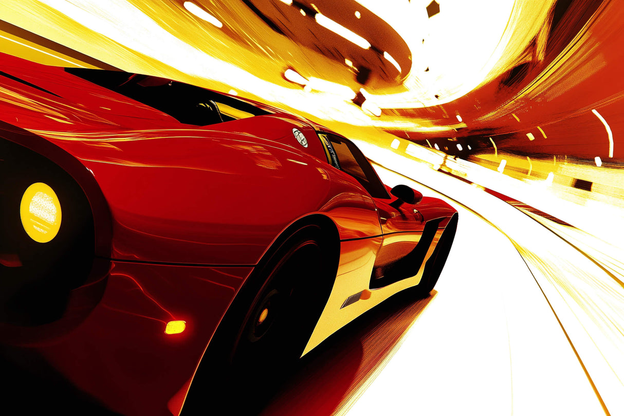 Sports car wallpaper design file showing detailed red racing pattern with motion effects