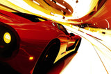 Sports car wallpaper design file showing detailed red racing pattern with motion effects