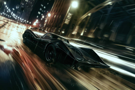 High-resolution sports car racing design file showing detailed night city scene pattern