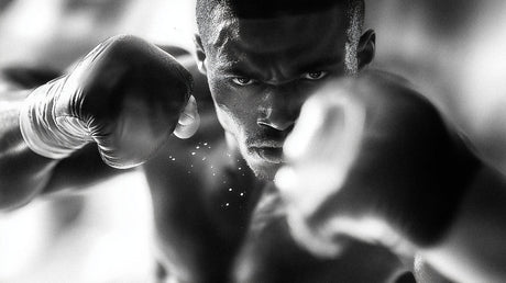Boxing action wallpaper design file showing detailed black and white photography pattern